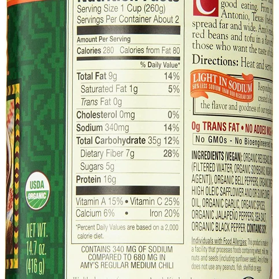Amy's - Chili Light Sodium, 14.7 oz
