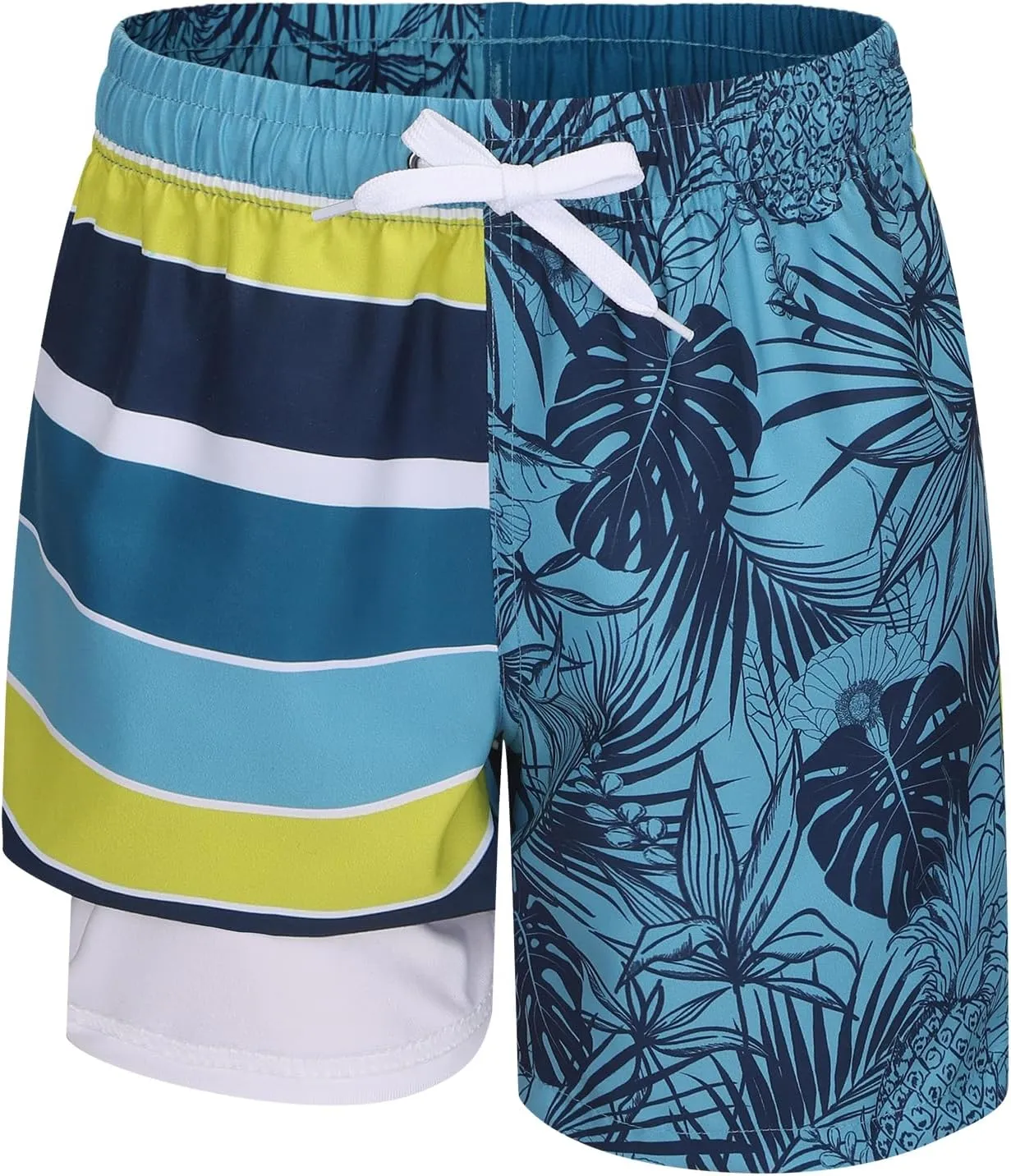 Boys Swim Trunks with Compression Liner for Kids Boys Quick Dry Board Shorts Beach Shorts Swimwear 3-16 Years