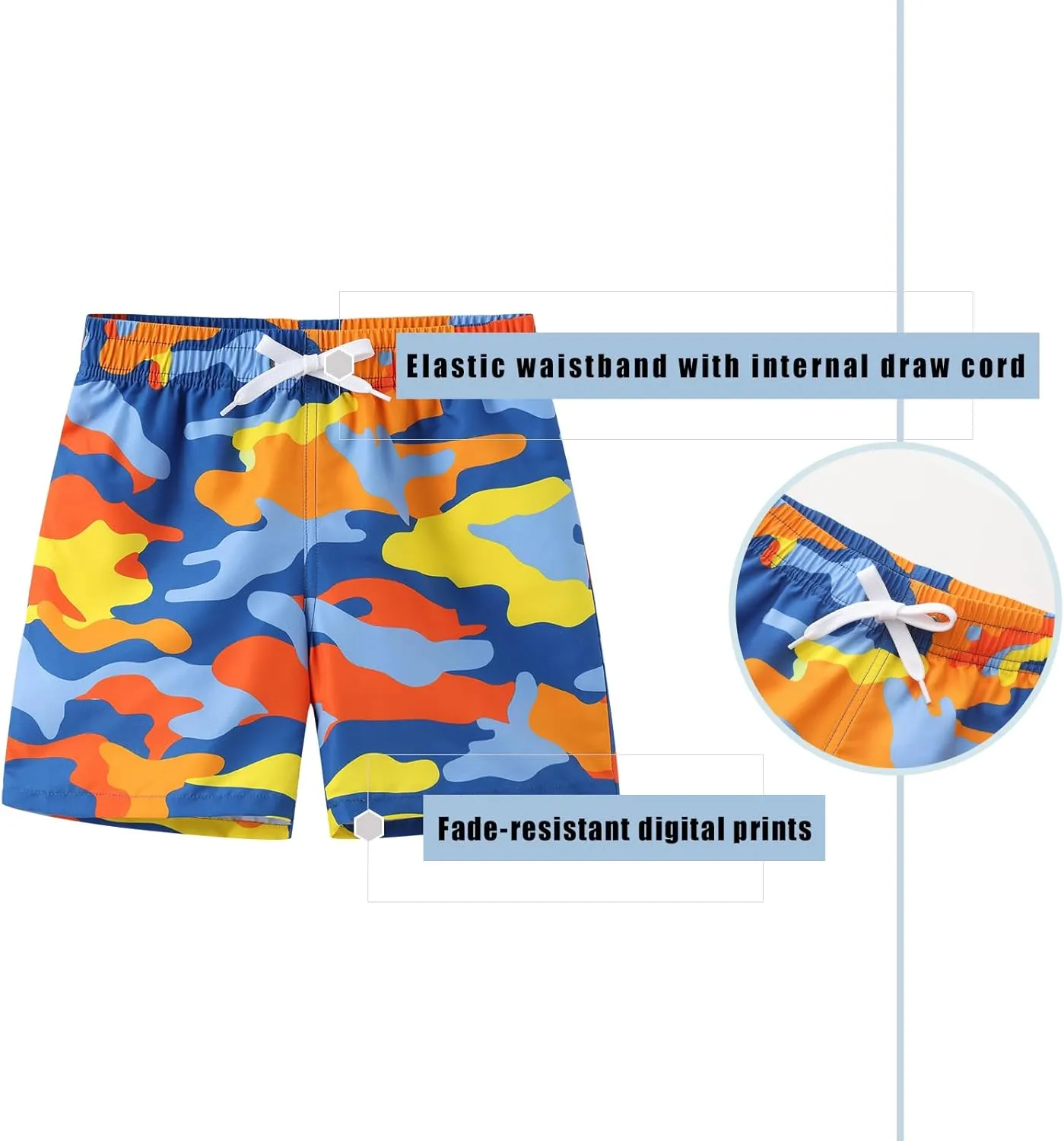 Boys Swim Trunks with Compression Liner for Kids Boys Quick Dry Board Shorts Beach Shorts Swimwear 3-16 Years