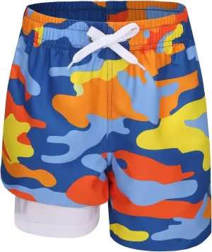 Boys Swim Trunks with Compression Liner for Kids Boys Quick Dry Board Shorts Beach Shorts Swimwear 3-16 Years