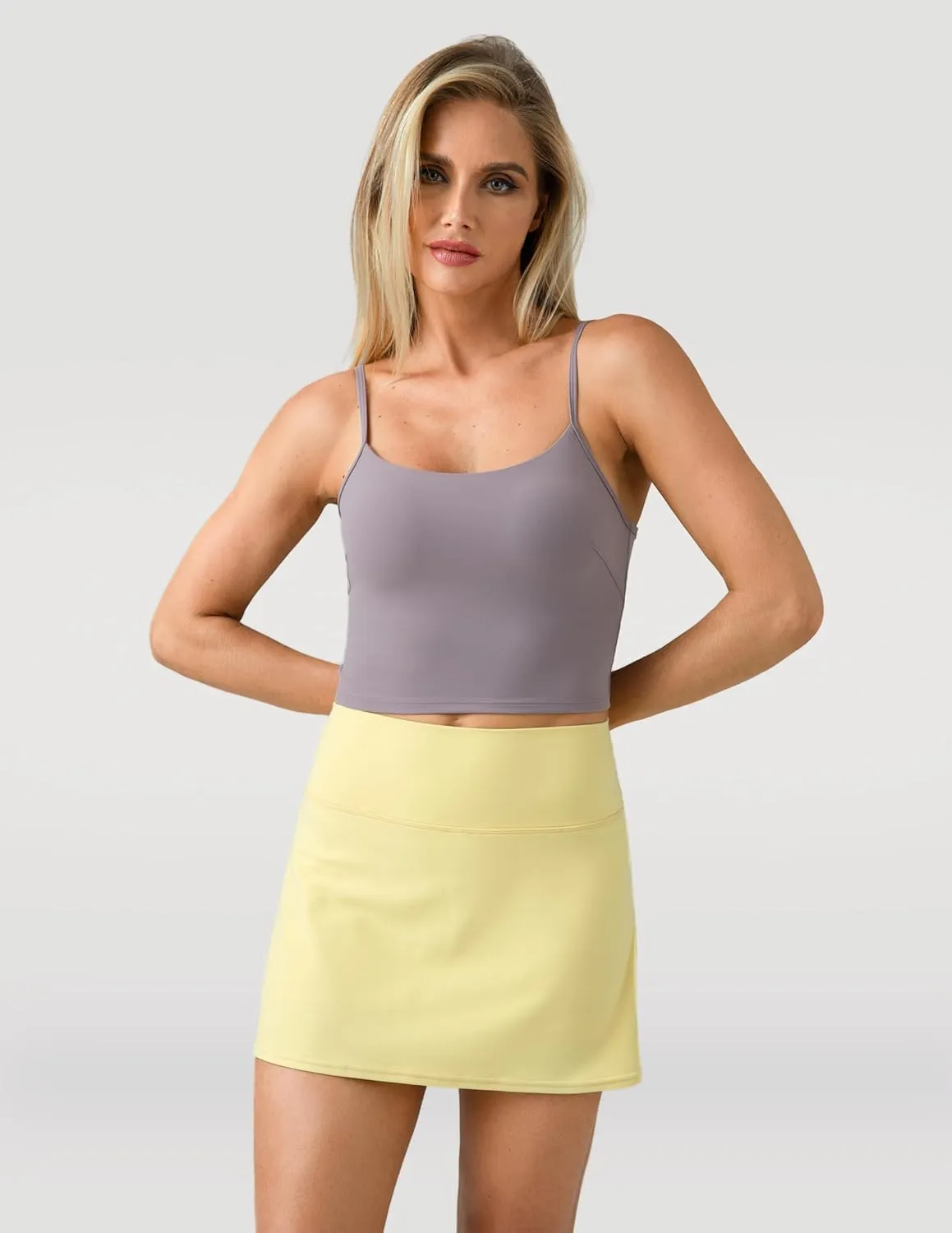 Colorfulkoala Dreamlux Skirts for Women High Rise Athletic Golf Tennis Skorts Built-in Shorts with Pockets