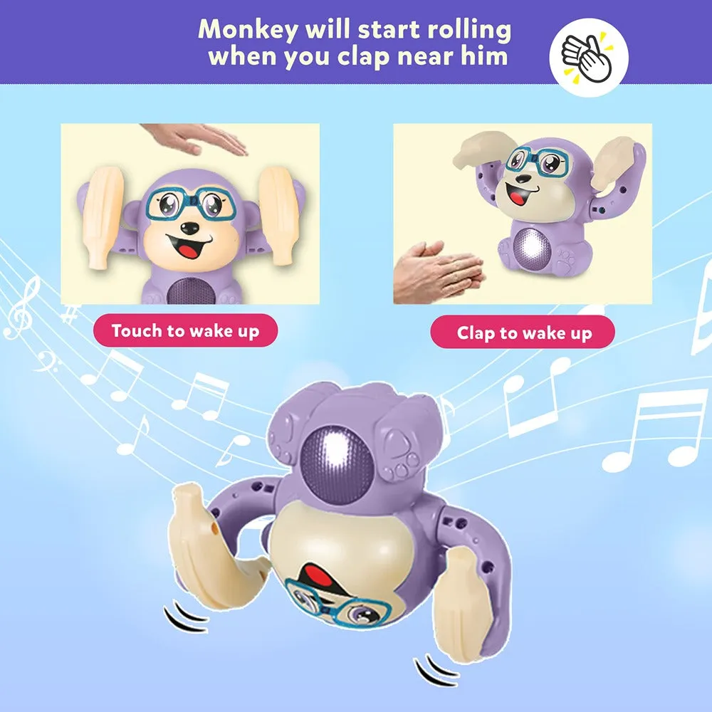 Dancing and Spinning Tumbling Monkey Toy with Light and Sound Control (Royal Purple)
