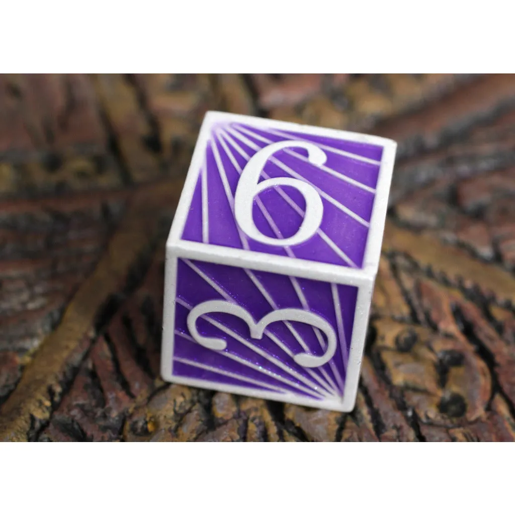 Deco Purple Metal RPG Dice Set