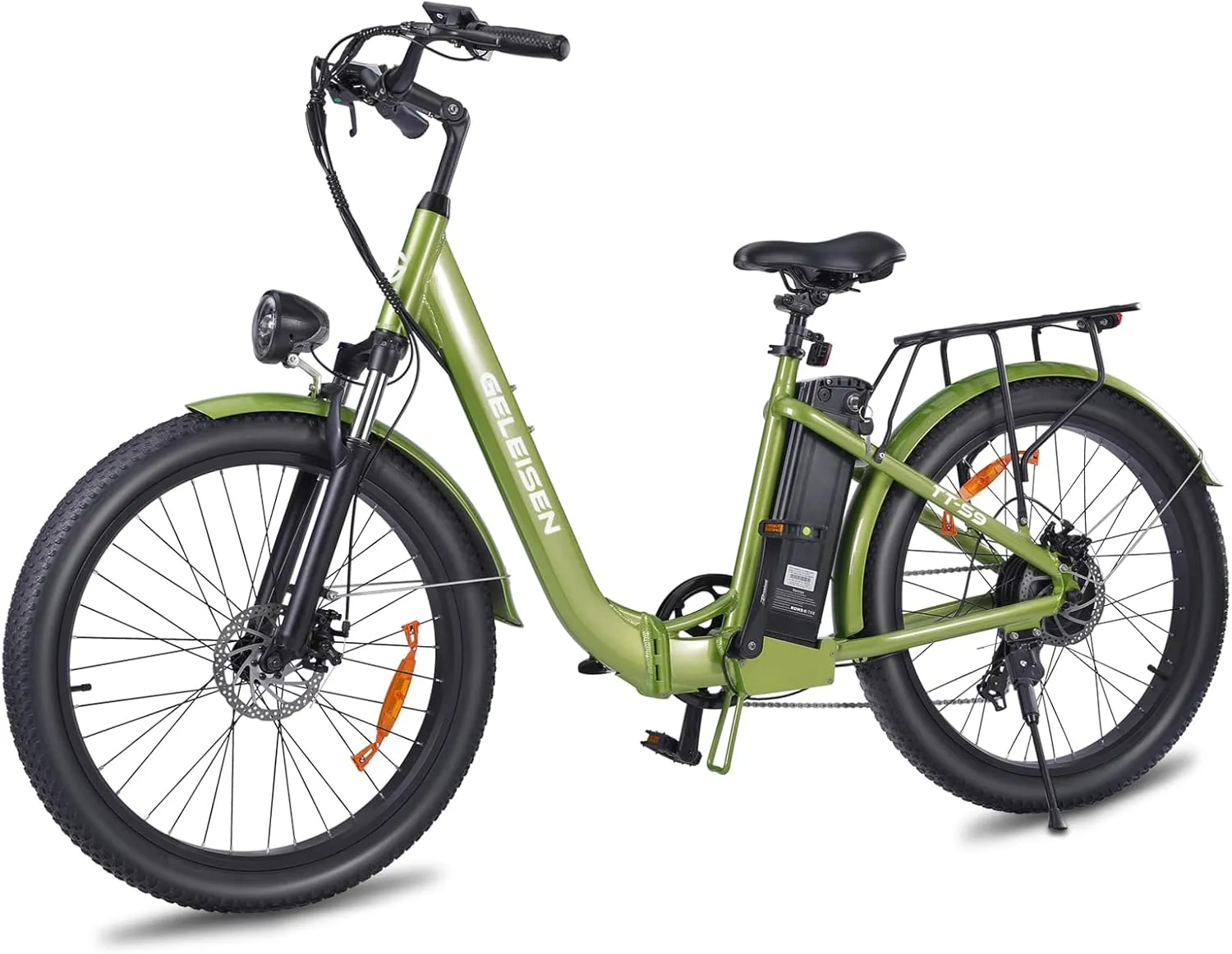 Electric Bike for Adults, 1200W Peak 30MPH Electric City Cruiser Bicycle, 26" x 3.0 Fat Tire Step-Thru Ebike with 48V 16AH/14.5AH Removable Battery, 7-Speed Folding Electric Commuter Bike