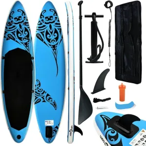 Enjoy Water Adventures with Inflatable Stand Up Paddleboard Set, Puncture-Resistant, Complete Kit Including Oar and Pump, Blue