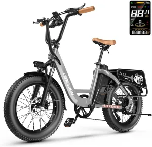 EUY Electric Bike for Adults with Peak 1500W Motor, 48V 20Ah Removable Battery Fast Ebike,Max 70Miles & 30MPH,20" x4.0 Fat Tire Commuting Electric Mountain Bike,7-Speed, Step-Thru Bicycle