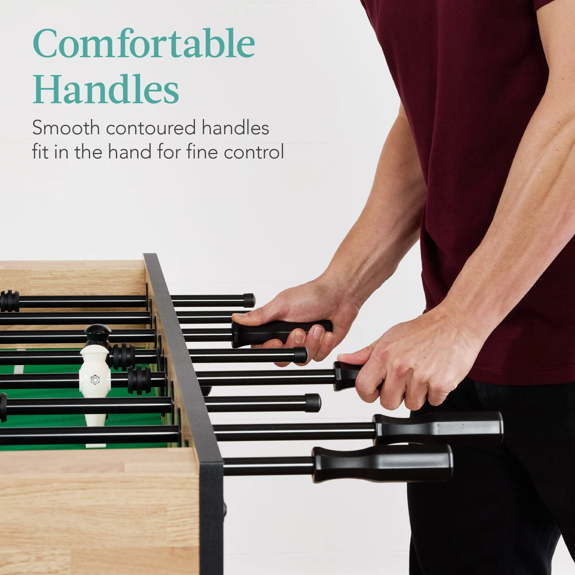 Full Size Regulation Foosball Table w/ 2 Balls, 2 Cup Holders - 54in