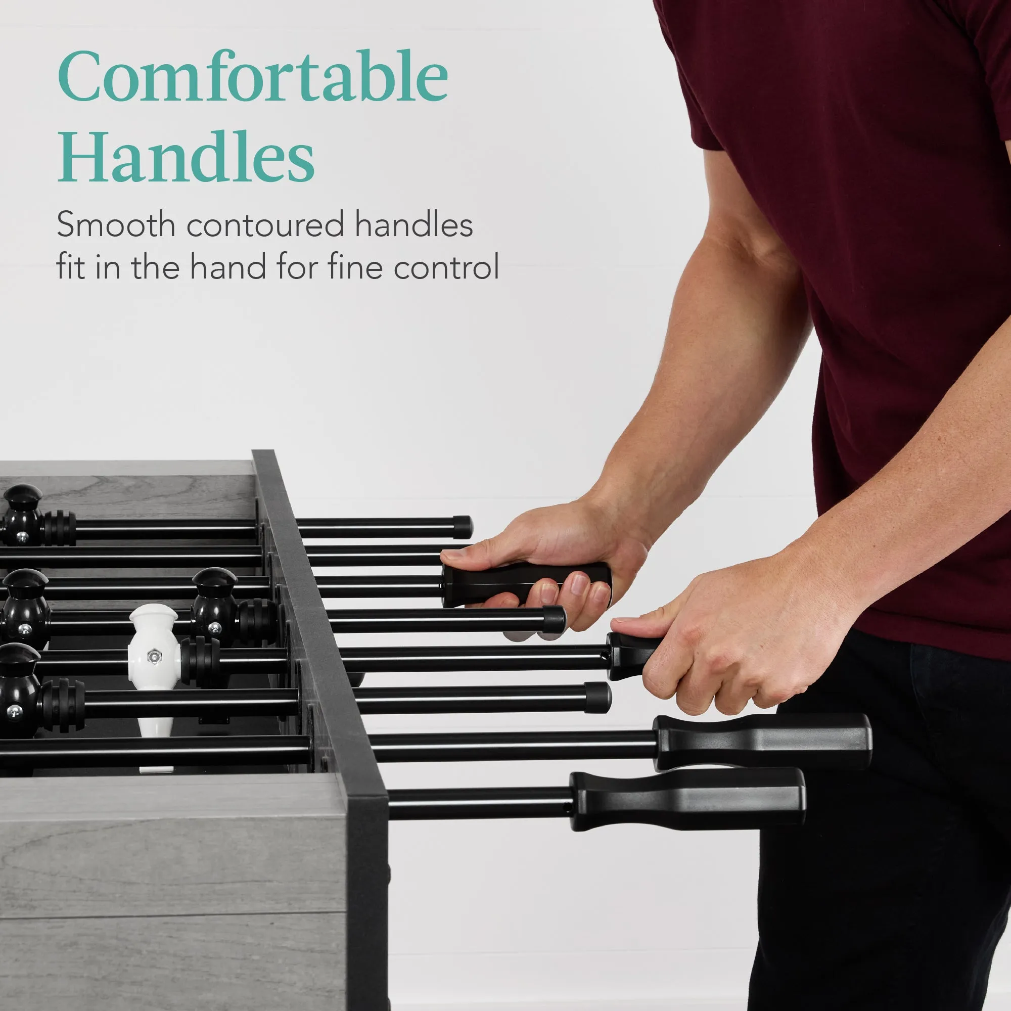 Full Size Regulation Foosball Table w/ 2 Balls, 2 Cup Holders - 54in