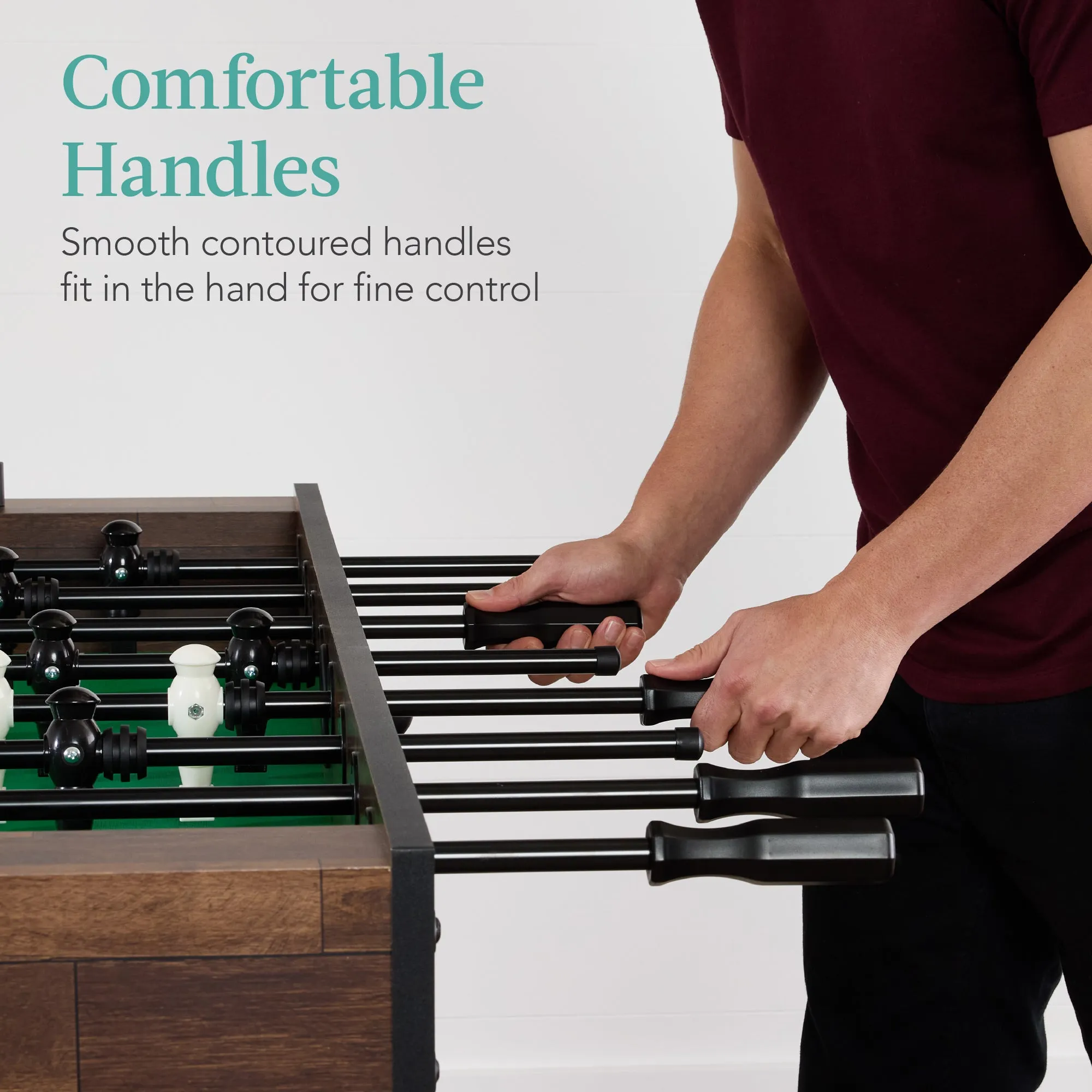 Full Size Regulation Foosball Table w/ 2 Balls, 2 Cup Holders - 54in