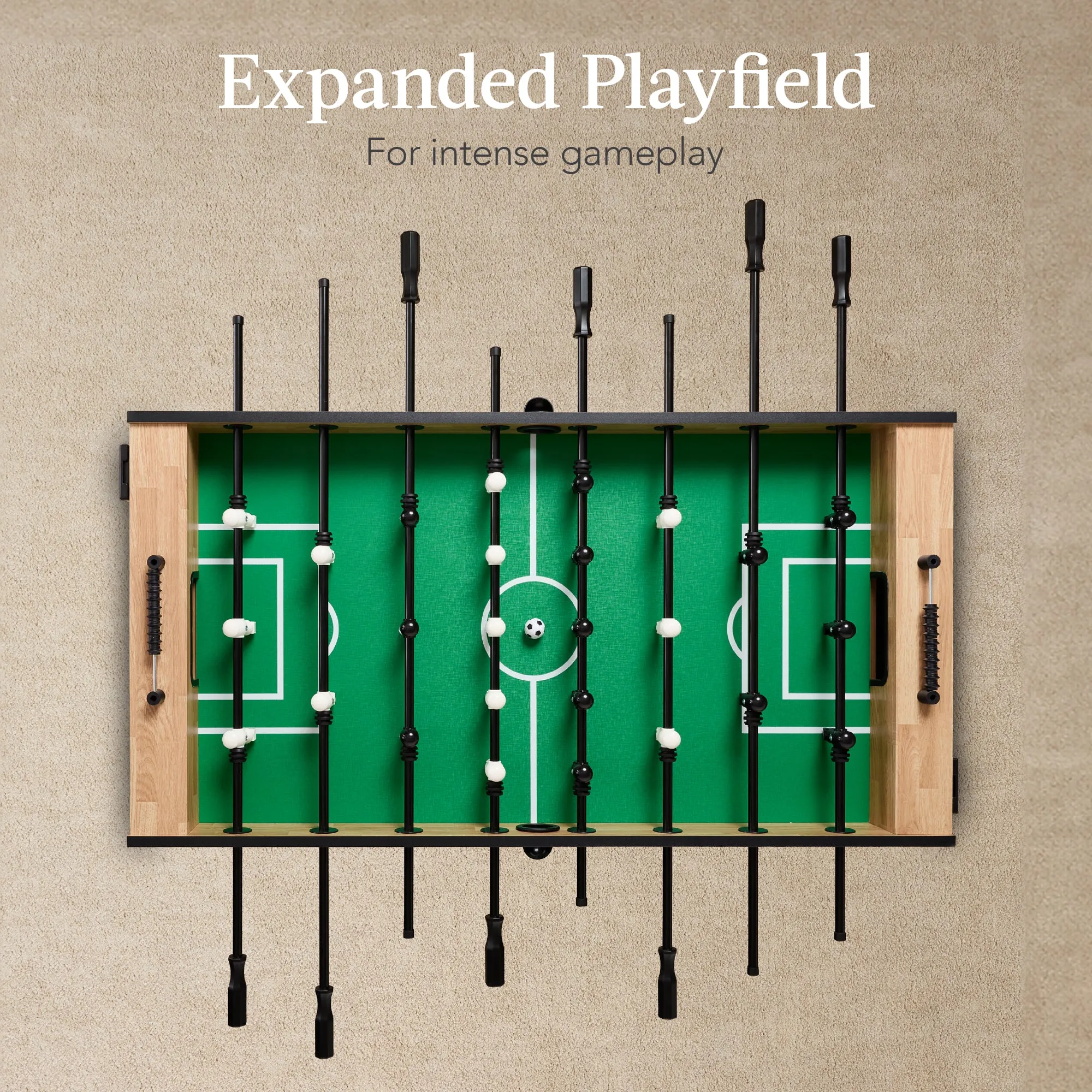 Full Size Regulation Foosball Table w/ 2 Balls, 2 Cup Holders - 54in