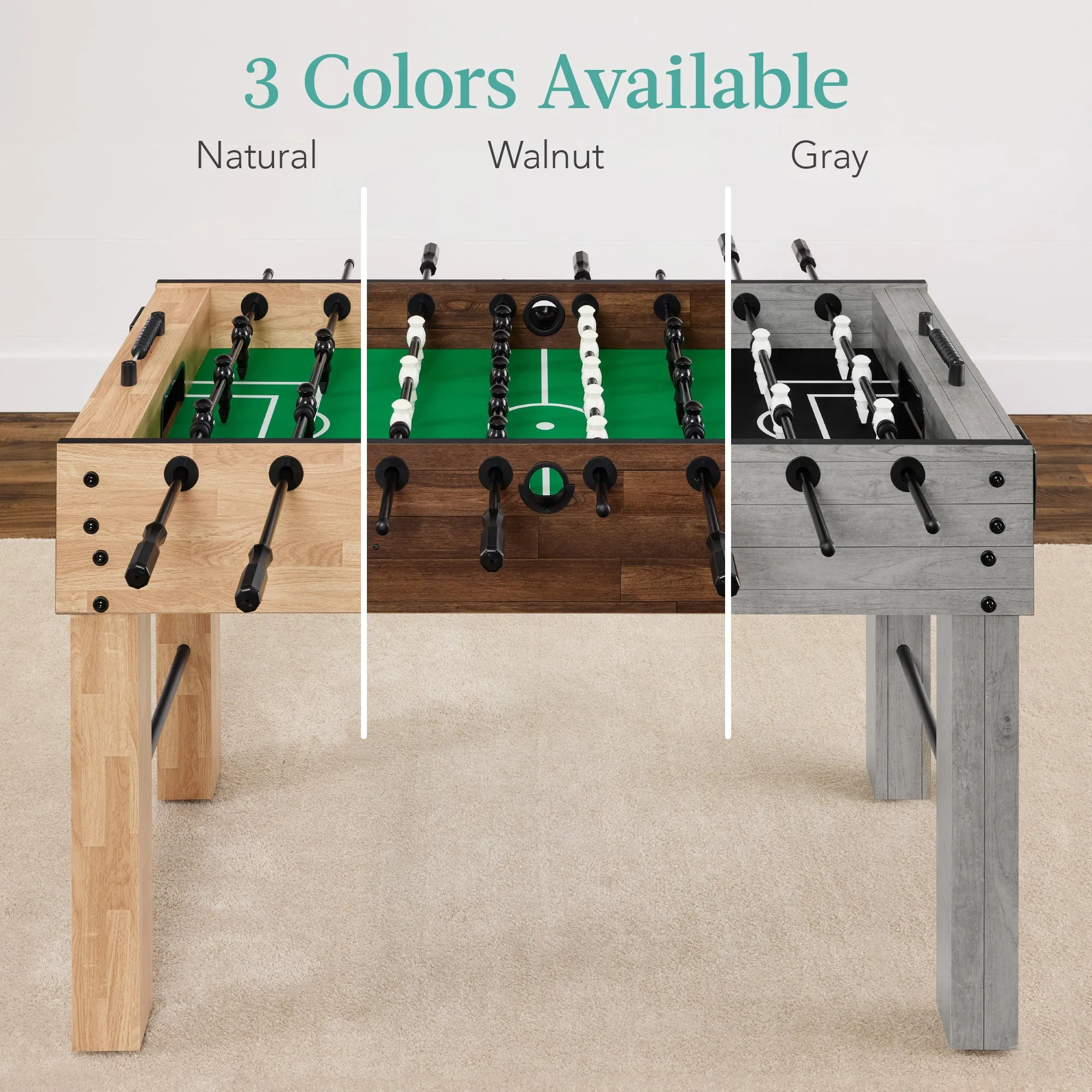 Full Size Regulation Foosball Table w/ 2 Balls, 2 Cup Holders - 54in