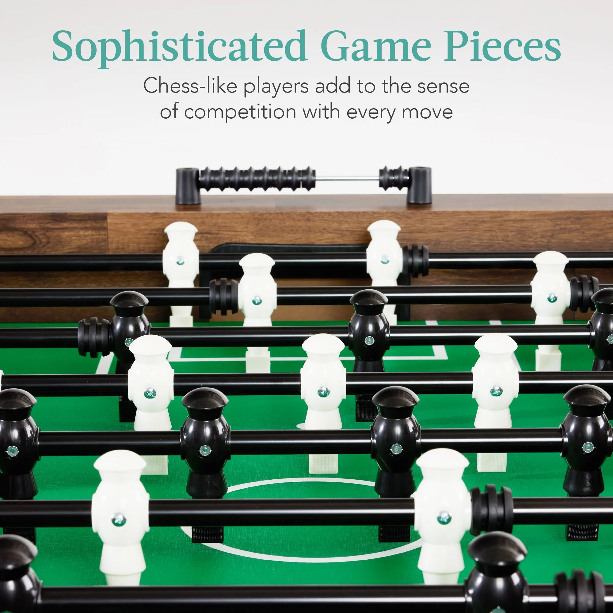 Full Size Regulation Foosball Table w/ 2 Balls, 2 Cup Holders - 54in