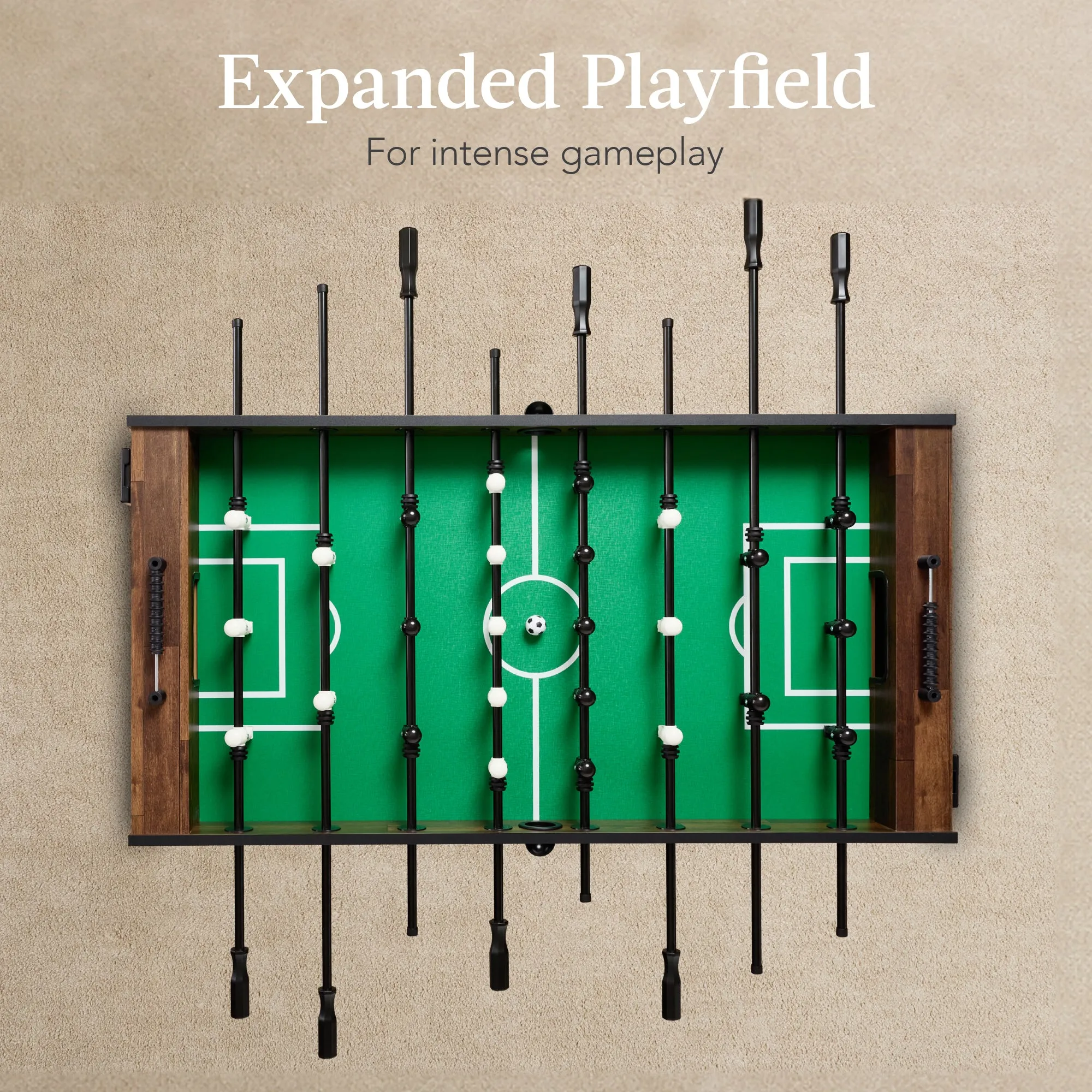 Full Size Regulation Foosball Table w/ 2 Balls, 2 Cup Holders - 54in