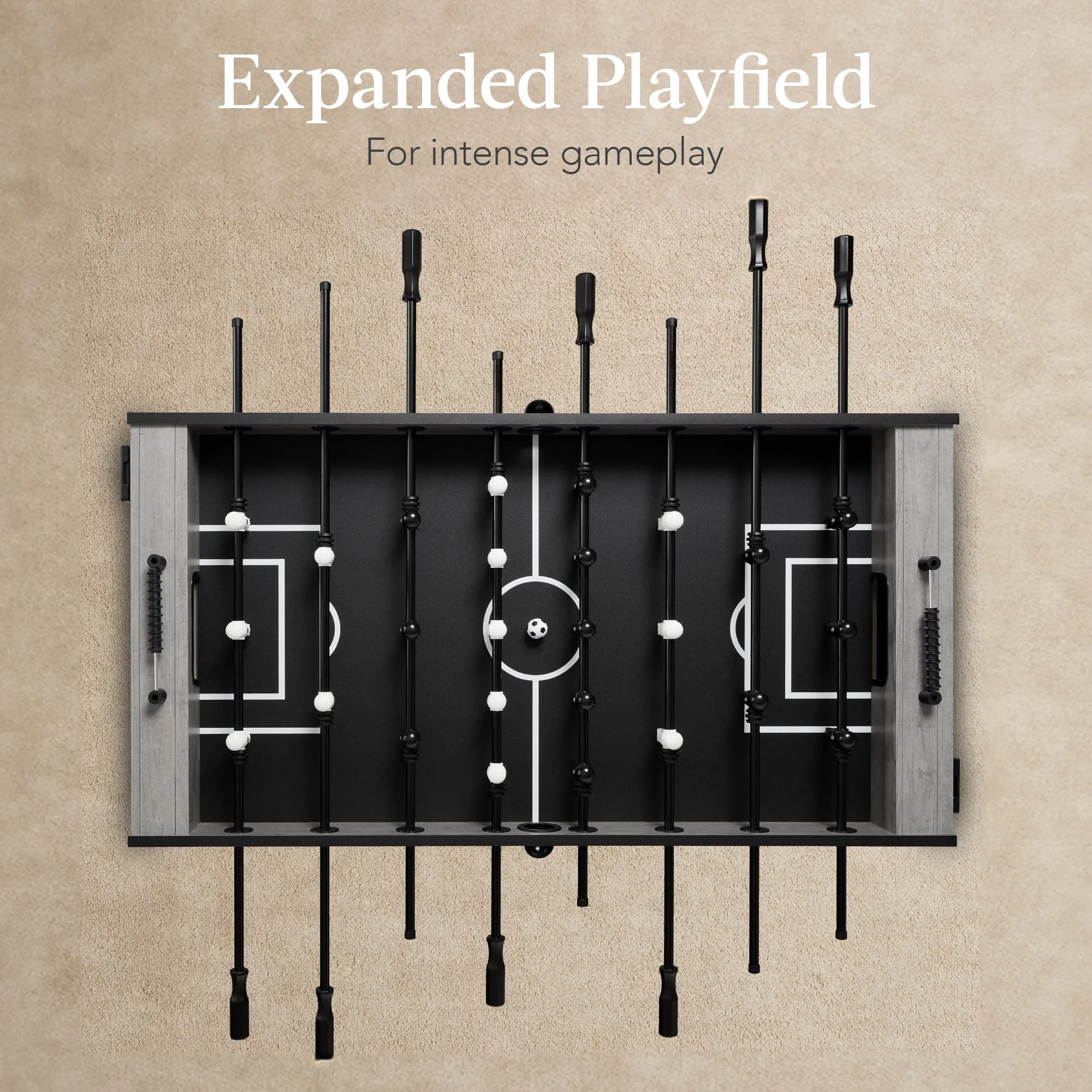 Full Size Regulation Foosball Table w/ 2 Balls, 2 Cup Holders - 54in