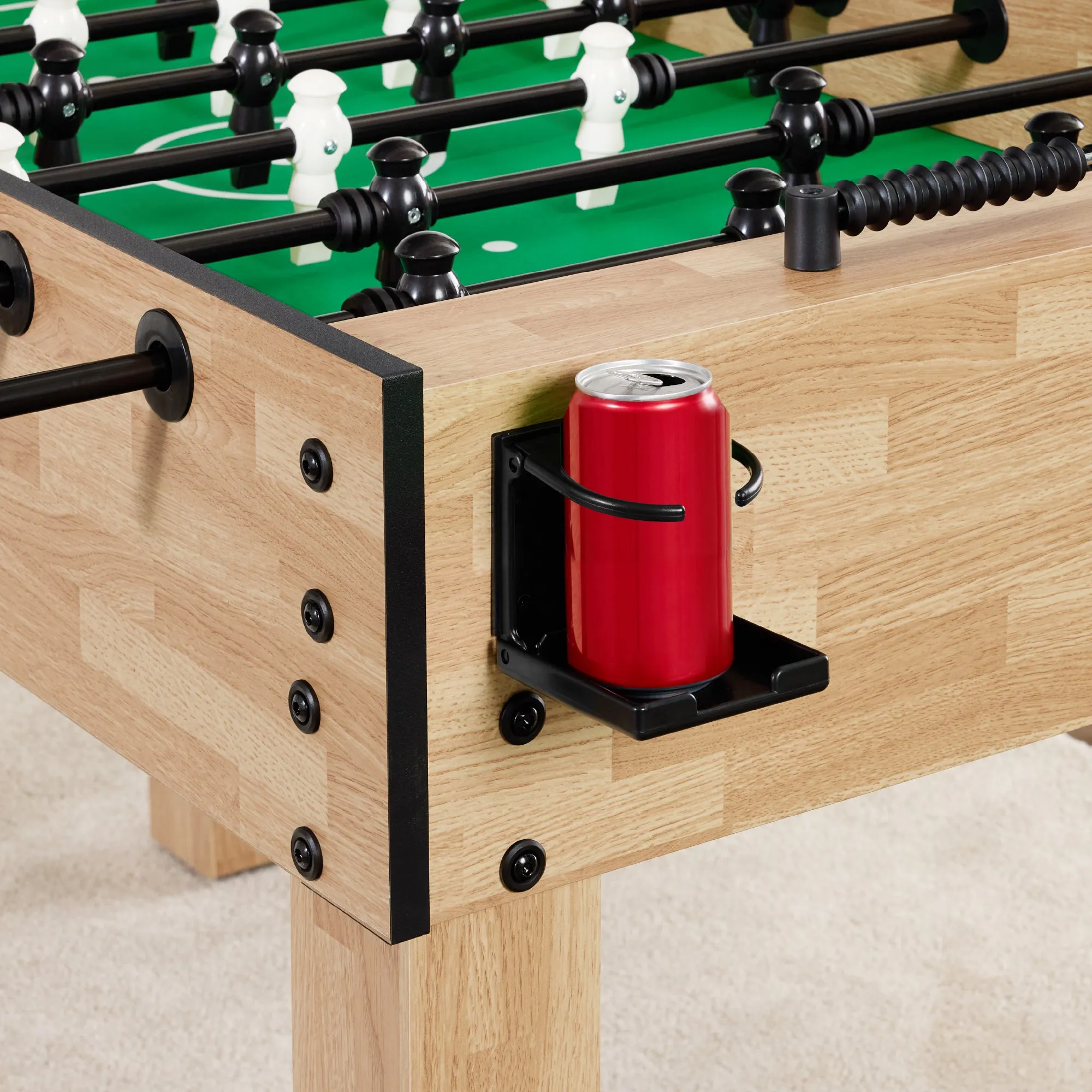 Full Size Regulation Foosball Table w/ 2 Balls, 2 Cup Holders - 54in