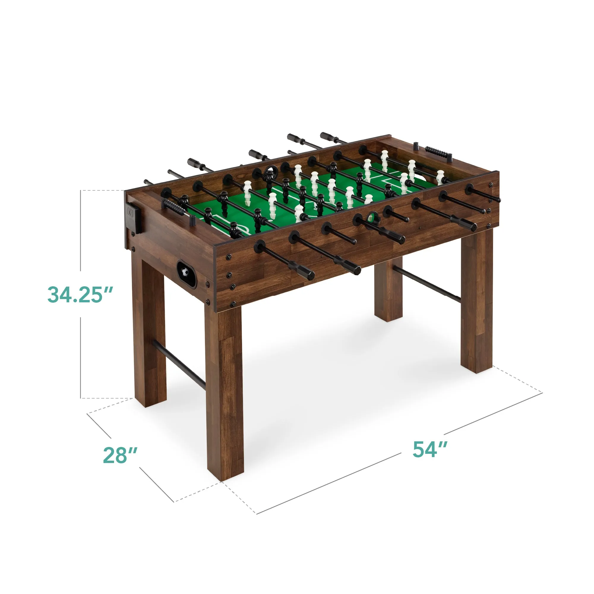 Full Size Regulation Foosball Table w/ 2 Balls, 2 Cup Holders - 54in