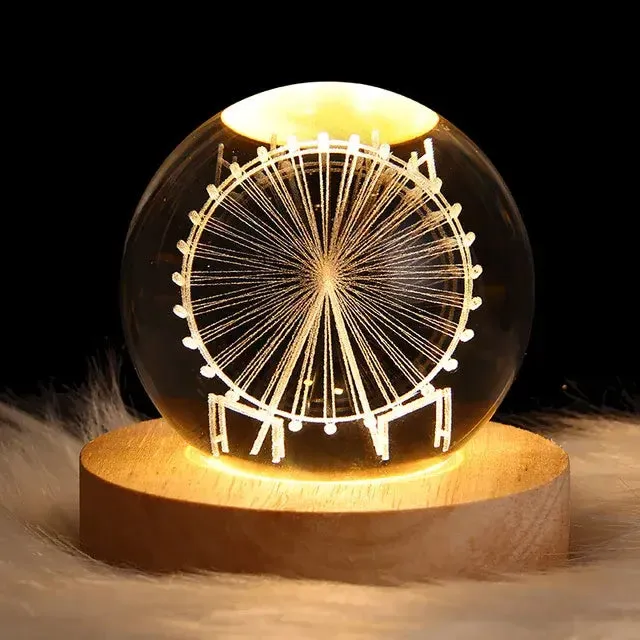 Galaxy Astronaut Crystal Night Light