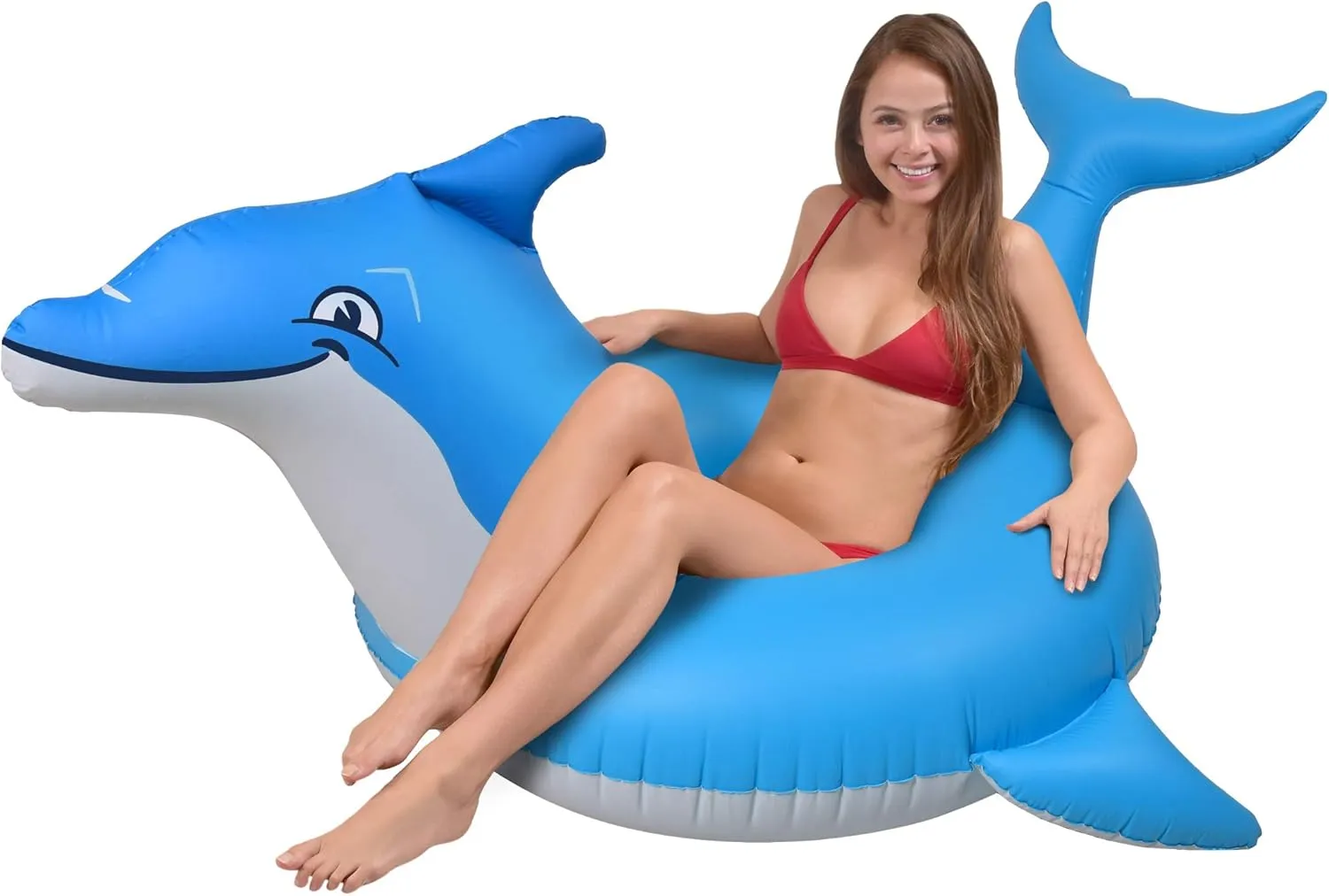GoFloats Dolphin Pool Float Party Tube - Inflatable Rafts for Adults & Kids