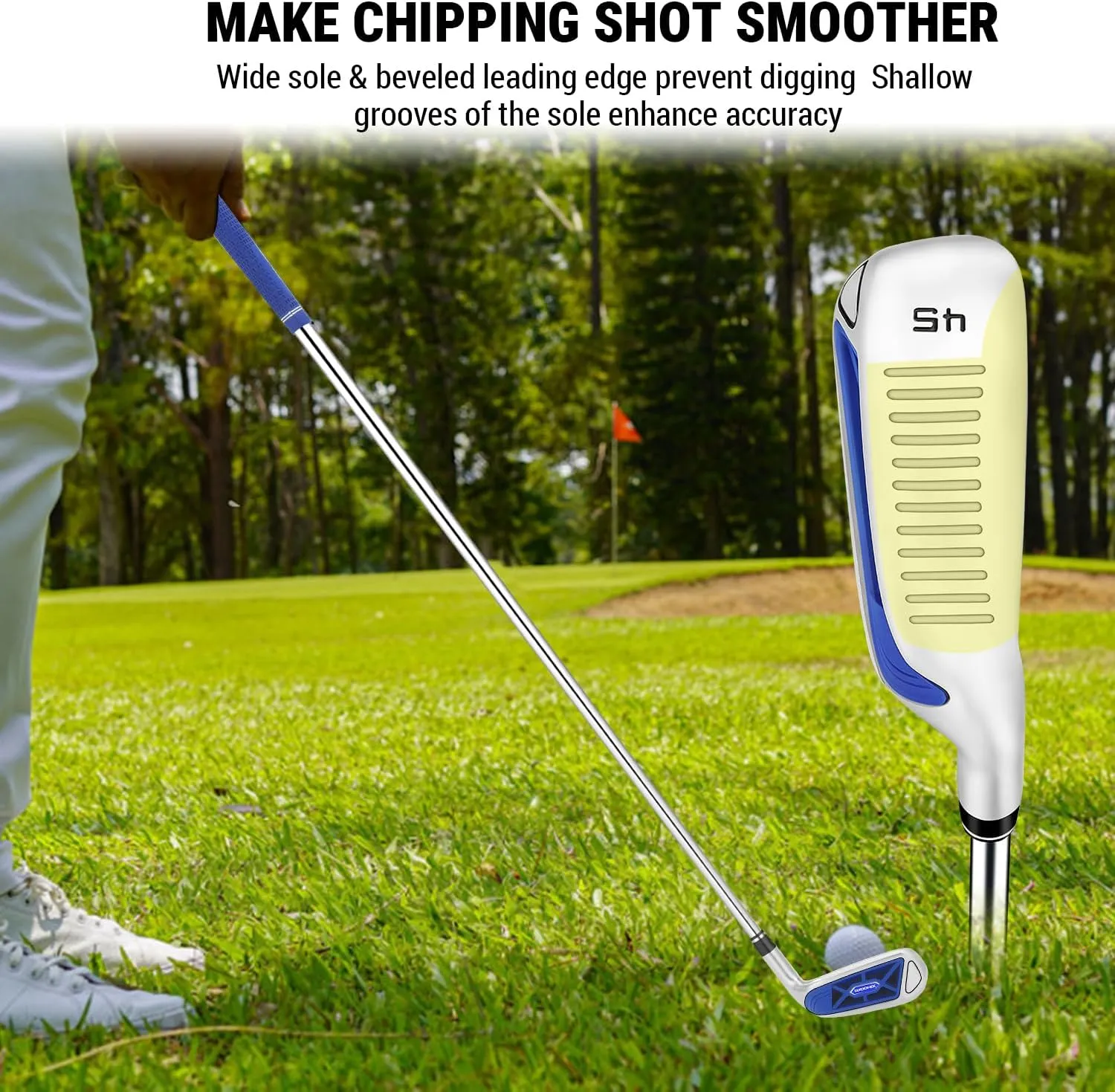 Golf Chipper Club for Men & Women Right Handed,35/45/55/60 Degree Pitching Wedges,Improve Your Short Game