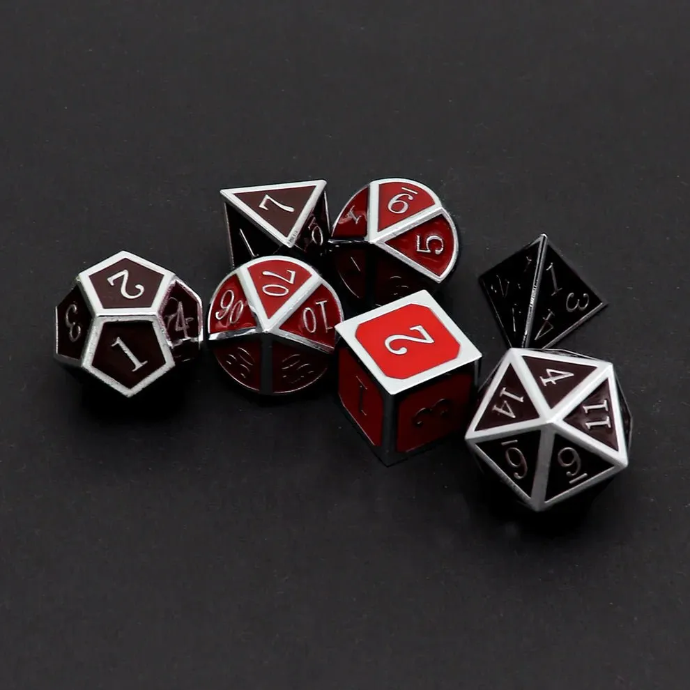 Heat Sensitive Dice Set - Silver Black Red Shift