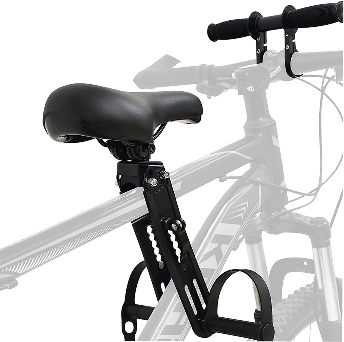 Kids Bike Seat Replacement with Handlebar,Detachable Front Mounted Child Bicycle Seat with Foot Pedals for Children 2~5 Years