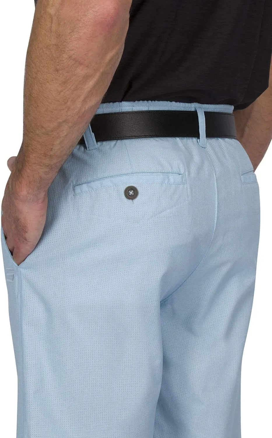 Mens Dry Fit Golf Shorts 10 in Inseam - Quick Dry Casual Chinos w/Elastic Waist