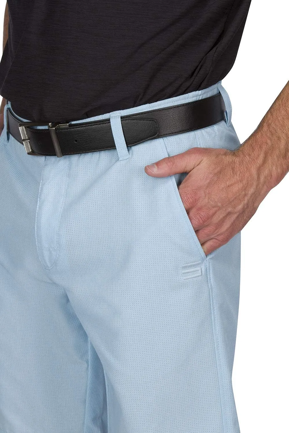 Mens Dry Fit Golf Shorts 10 in Inseam - Quick Dry Casual Chinos w/Elastic Waist