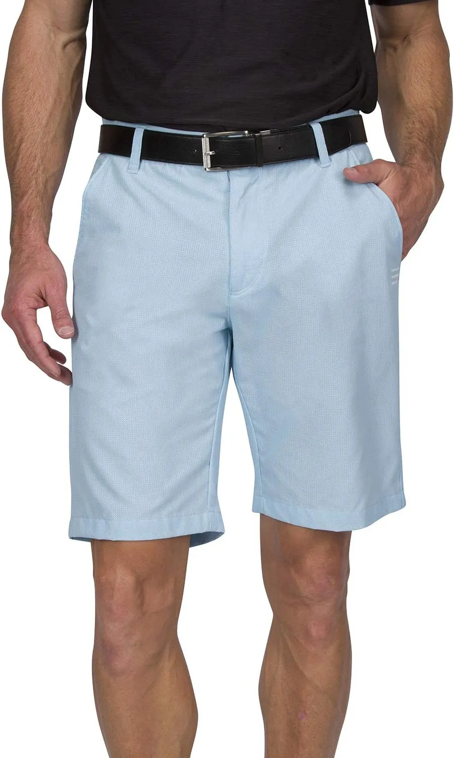 Mens Dry Fit Golf Shorts 10 in Inseam - Quick Dry Casual Chinos w/Elastic Waist