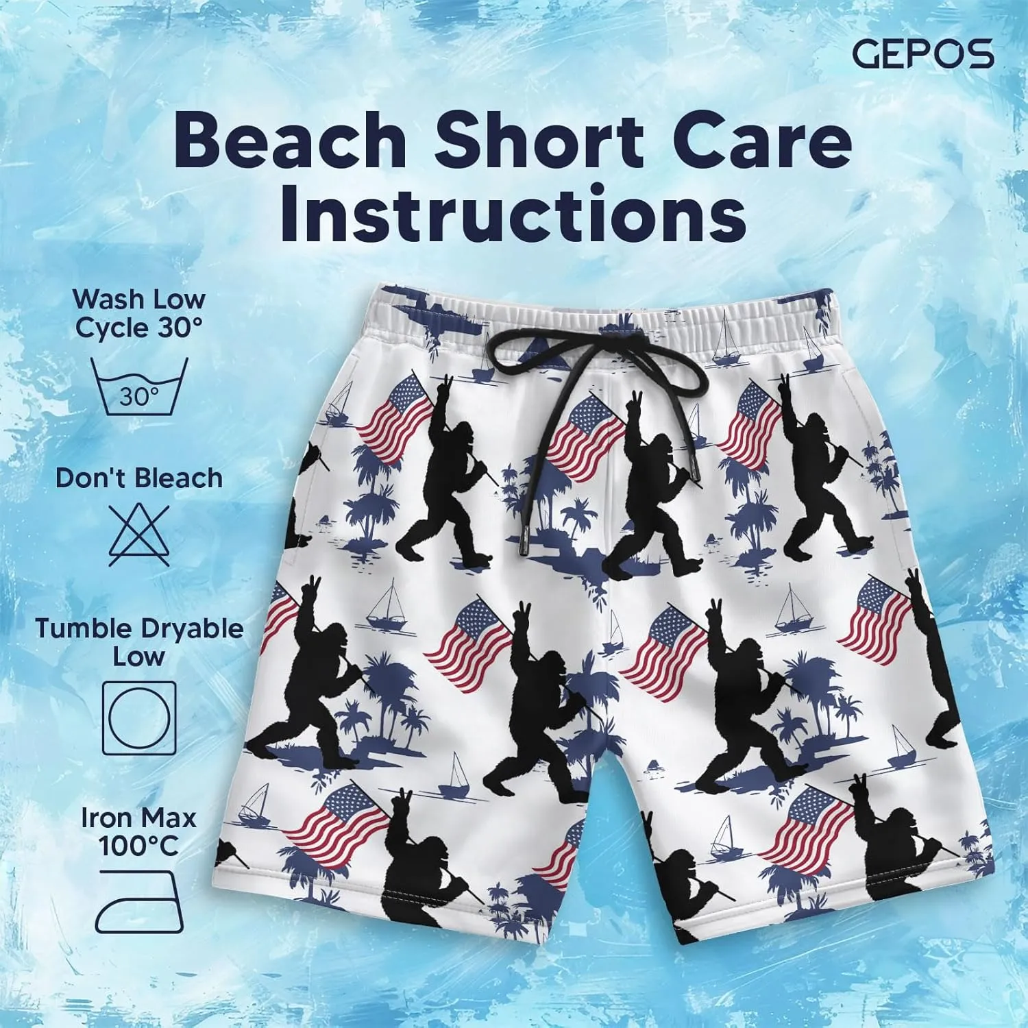 Men's Swim Trunks with Funny Print Quick Dry Swimsuits Beach Shorts with Pockets Summer Gifts