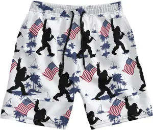 Men's Swim Trunks with Funny Print Quick Dry Swimsuits Beach Shorts with Pockets Summer Gifts