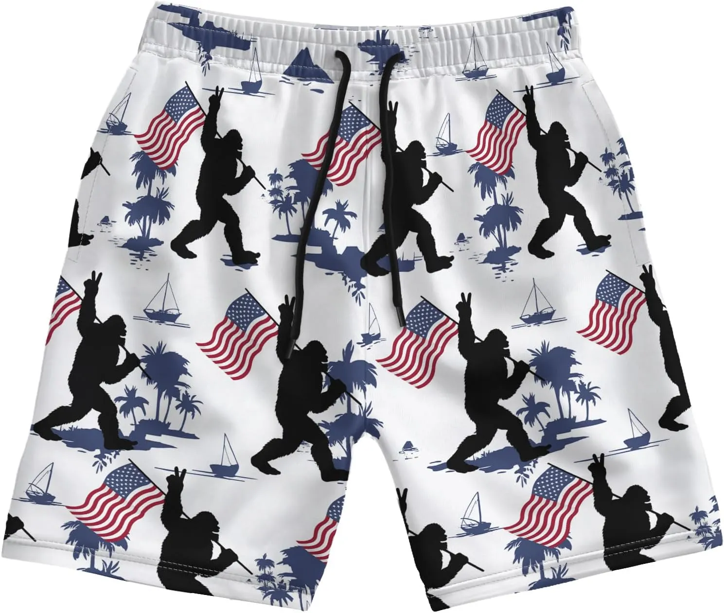 Men's Swim Trunks with Funny Print Quick Dry Swimsuits Beach Shorts with Pockets Summer Gifts