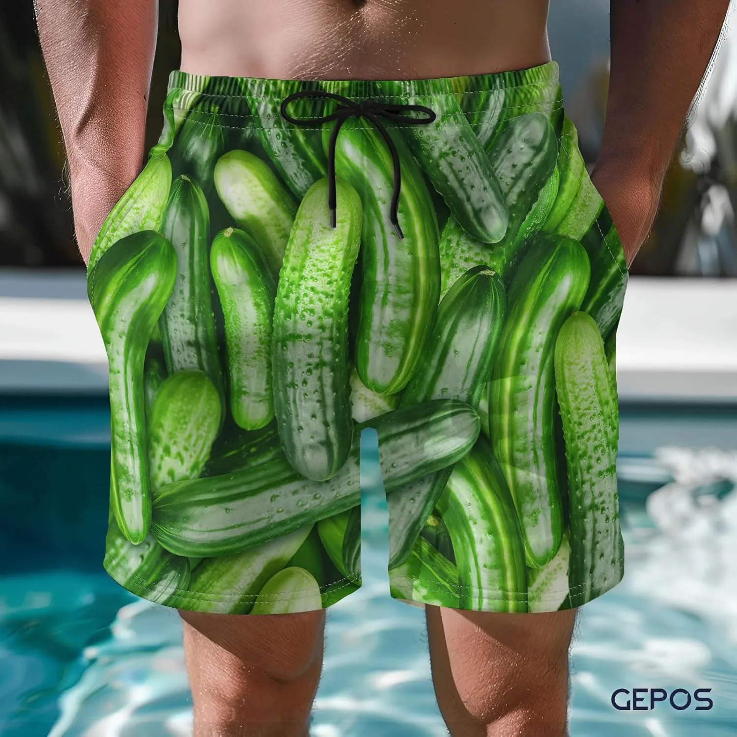 Men's Swim Trunks with Funny Print Quick Dry Swimsuits Beach Shorts with Pockets Summer Gifts