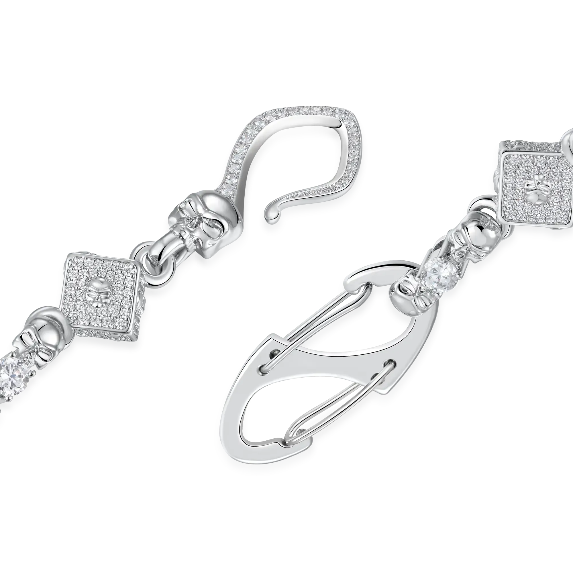 Moissanite Skull Dice Luxe Chain & Wallet Chain