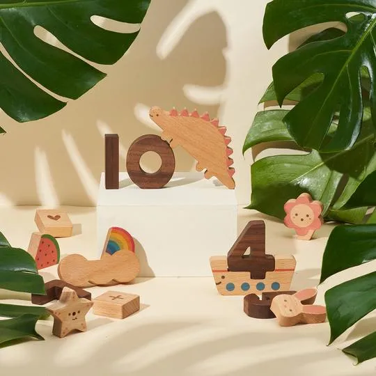 Oioiooi Wooden Number Play Blocks