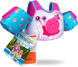 Puddle Float Jumper 20-30-50-60-70 Pounds, Toddler Swim Vest for 1-3-5-6-9 Years Old, Pool Floats with Swimming Arm Floaties Swim Jacket & Water Wings for Kids Swimmies, Boys, Girls, nios