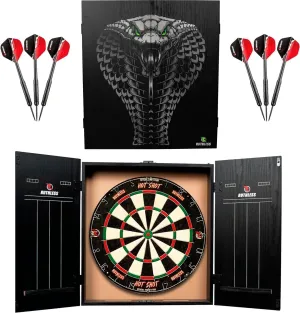 Ruthless Home Darts Centre | Complete Home Dart Board Centre Including Cabinet, Dartboard and 2 Sets of Darts