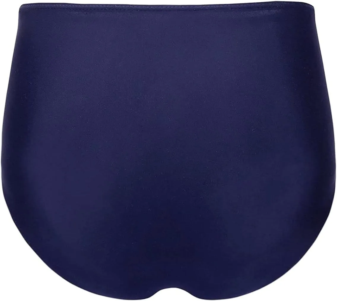 Tempt Me Women High Waisted Bikini Bottom Retro Ruched Swim Bottom Shirred Tankinis Brief