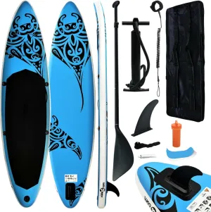 Tidyard Inflatable Stand Up Paddleboard Set 126 x 29.9 x 5.9 Inch Blue Paddle Board Non-Slip Paddleboard for Youth and Adults