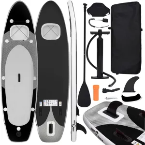 vidaXL Inflatable Stand Up Paddle Board Set Black 118.1x29.9x3.9