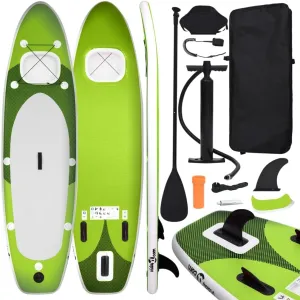 vidaXL Inflatable Stand Up Paddle Board Set Green 118.1x29.9x3.9