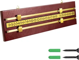Wooden Wall-Mounted Scoreboard for Snooker,Billiards, Pool Table and Shuffleboard Games - Classic Score Keeper for Game Rooms